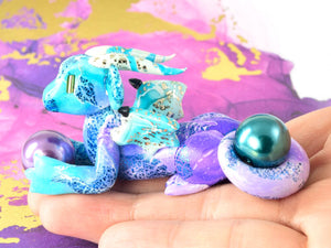 Blue foil pearl dragon