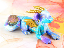 Load image into Gallery viewer, Blue, purple and gold dichro dragon