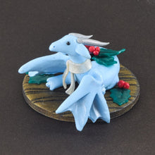 Load image into Gallery viewer, Tiny baby blue Christmas wyvern