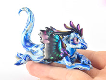 Load image into Gallery viewer, Feathered blue mokumegane dragon