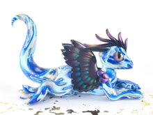 Load image into Gallery viewer, Feathered blue mokumegane dragon