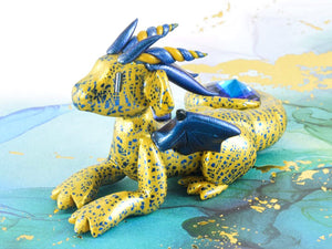 Gold and blue foil scaled dragon