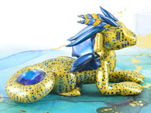 Load image into Gallery viewer, Gold and blue foil scaled dragon