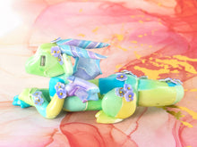 Load image into Gallery viewer, Green and teal patchwork dragon