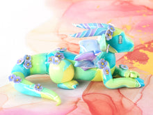 Load image into Gallery viewer, Green and teal patchwork dragon