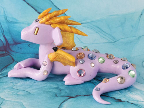 Pastel purple rhinestone dragon