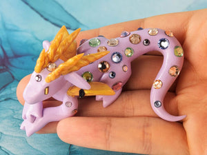 Pastel purple rhinestone dragon