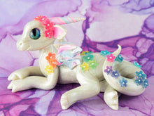 Load image into Gallery viewer, White pearl dragon with rainbow flowers