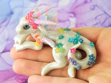 Load image into Gallery viewer, White pearl dragon with rainbow flowers