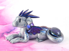 Load image into Gallery viewer, Silver and blue dichro dragon