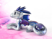 Load image into Gallery viewer, Silver and blue dichro dragon