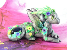 Load image into Gallery viewer, Silver flower fairy dragon