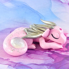 Load image into Gallery viewer, Sleeping pink and silver dragon