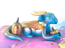 Load image into Gallery viewer, Teal and orange pumpkin dragon