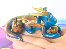 Load image into Gallery viewer, Teal and orange pumpkin dragon