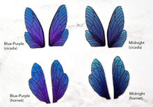 Load image into Gallery viewer, Blue dusted iridescent fairy wings