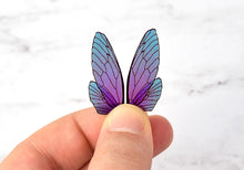 Load image into Gallery viewer, Blue dusted iridescent fairy wings